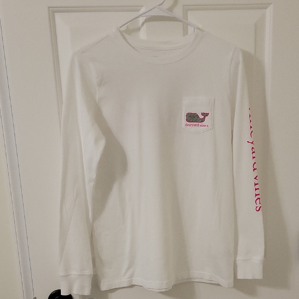 Worn Once Vineyard Vines White Pink Camo Womens Long Sleeve Size Small
